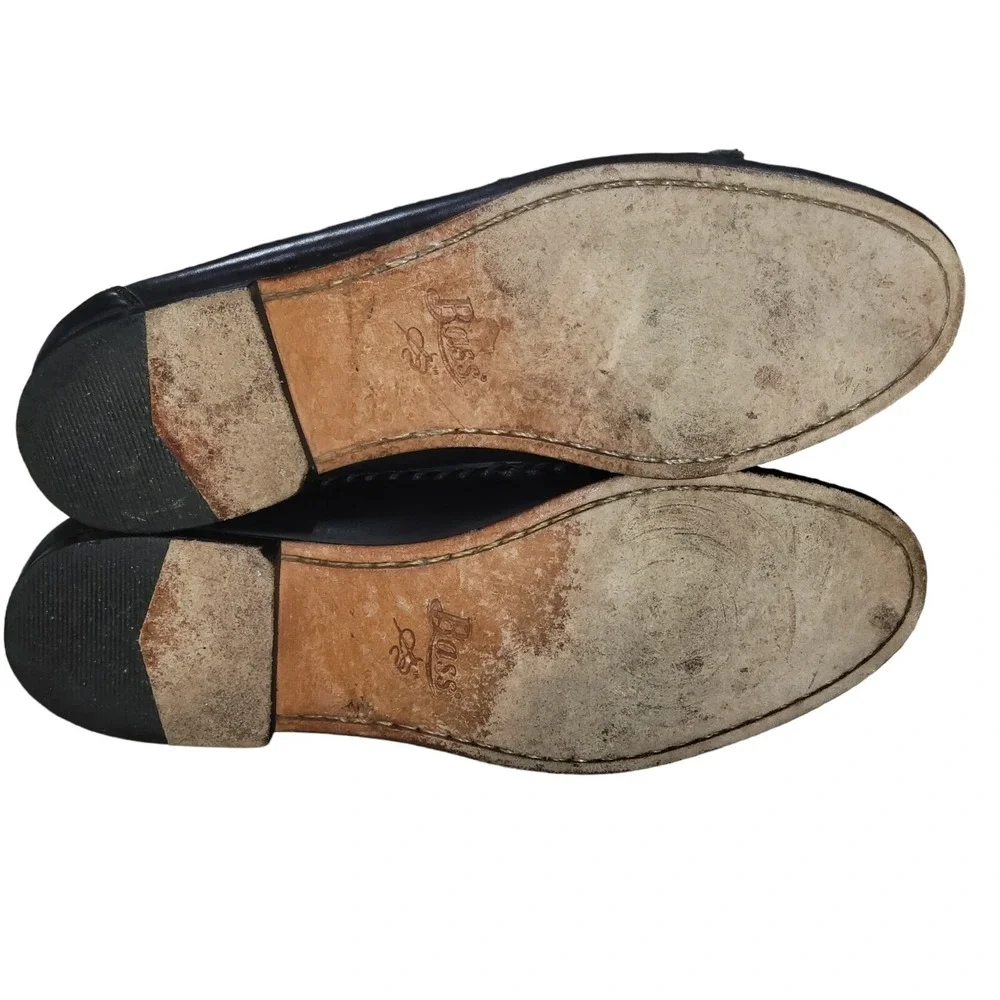 G. H. Bass Men's Black Tassel Kiltie Loafers Leather Slip On Shoes‎ Sz 9.5 M